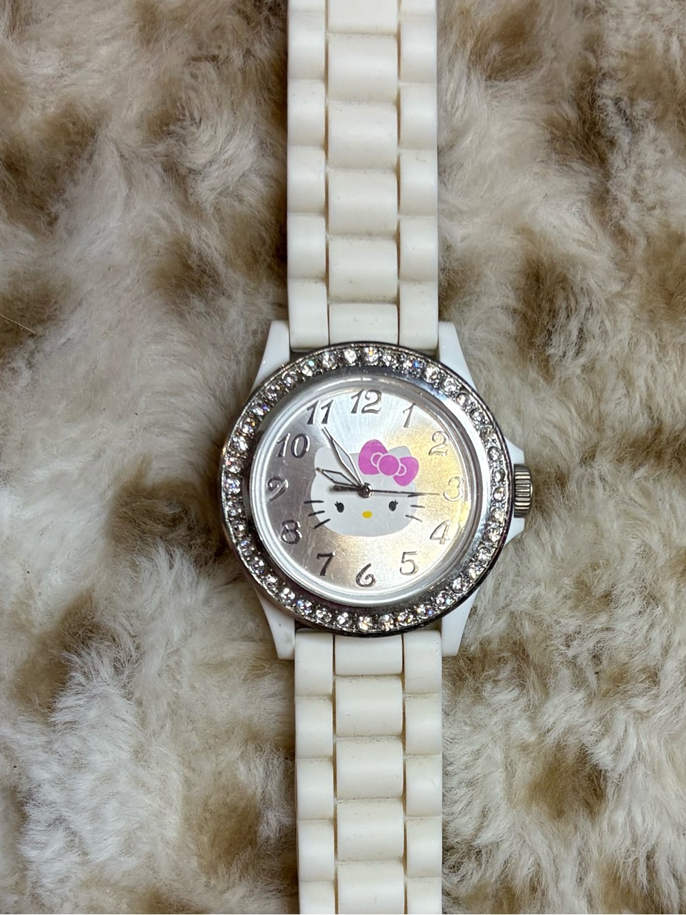 Hello Kitty Y2K Mcbling  White Watch with Rhinestones